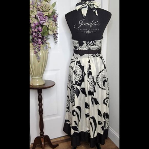 Robbie Bee NWT Floral Open Back Halter Dress Size 10 - Picture 6 of 11